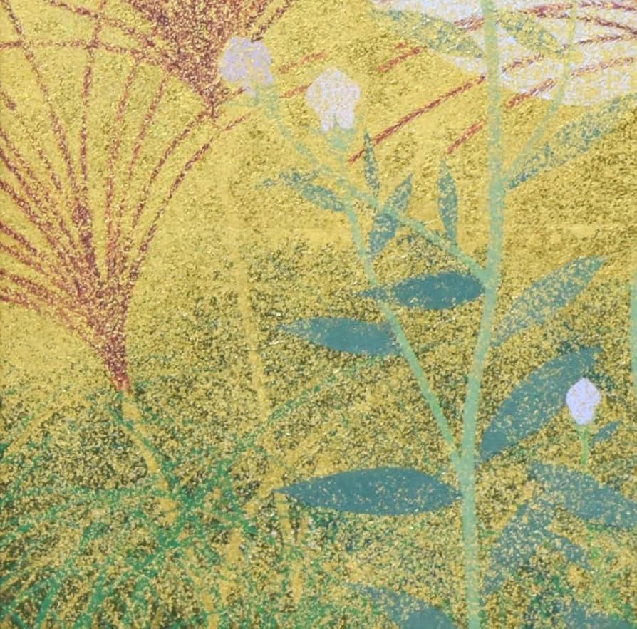 日本画　琳派　渡辺章雄 作　秋草 Amazon.co.jp: 渡辺 章雄「秋草」日本画S4号□創画会会員